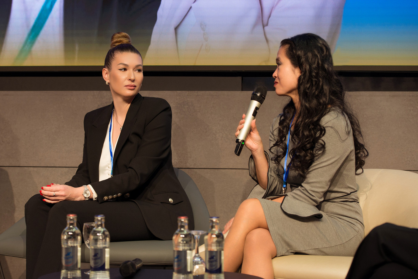 Nataliia Iskra (Clearstream) and Diane Tea (China-Luxembourg Chamber of Commerce), speaking on a panel focussed on workplace inclusion at the third Ukraine Resilience Business Forum, held at the Luxembourg Chamber of Commerce, 5 March 2025. Photo: Kateryna Mostova