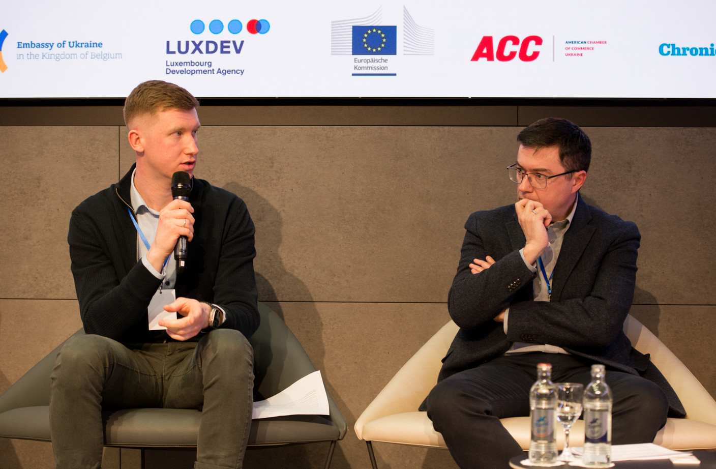 Ihor Kobzar (Funely AI) and Pavel Panasjuk (H+H Labs). Photo: Kateryna Mostova