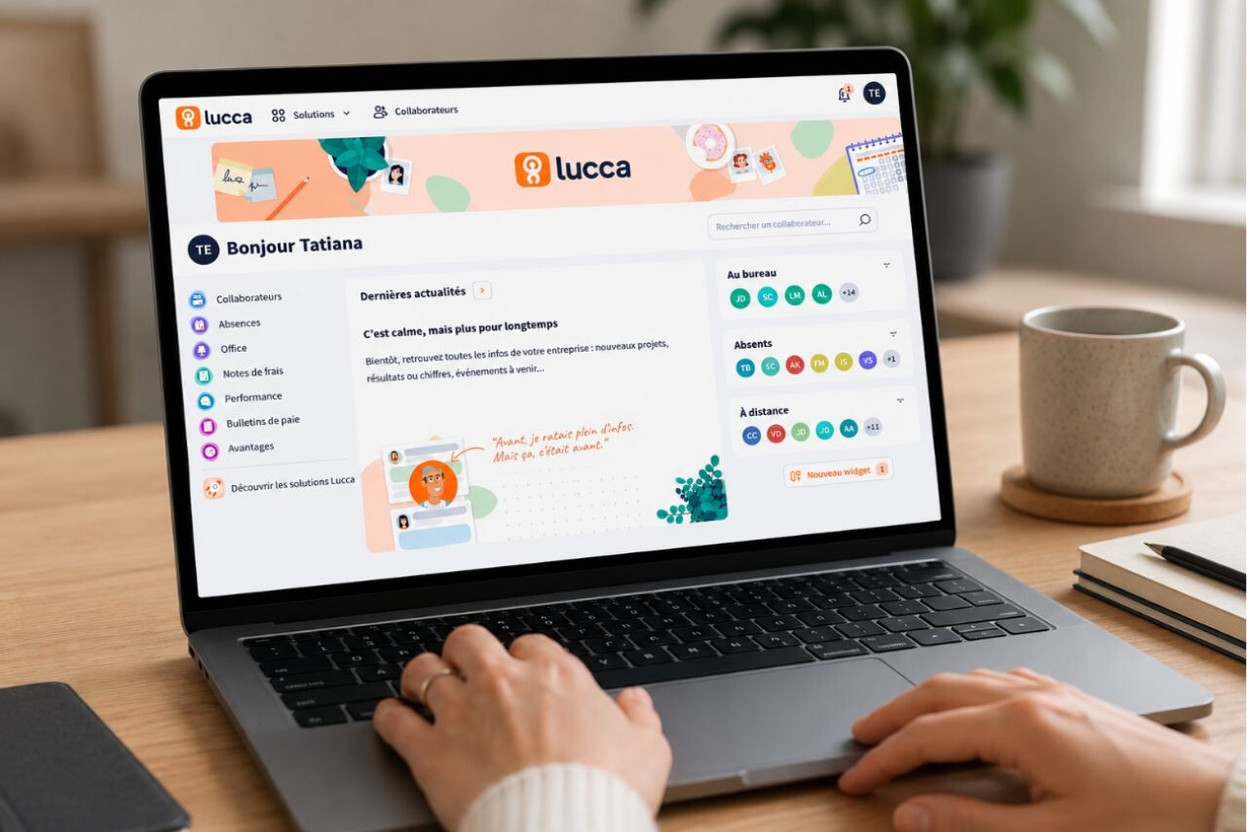 A view of the Lucca HRIS home screen, which centralises the day-to-day management of staff, absences, remote working, expense claims and HR information. Photo: Alliances Groupe/PPI-Group