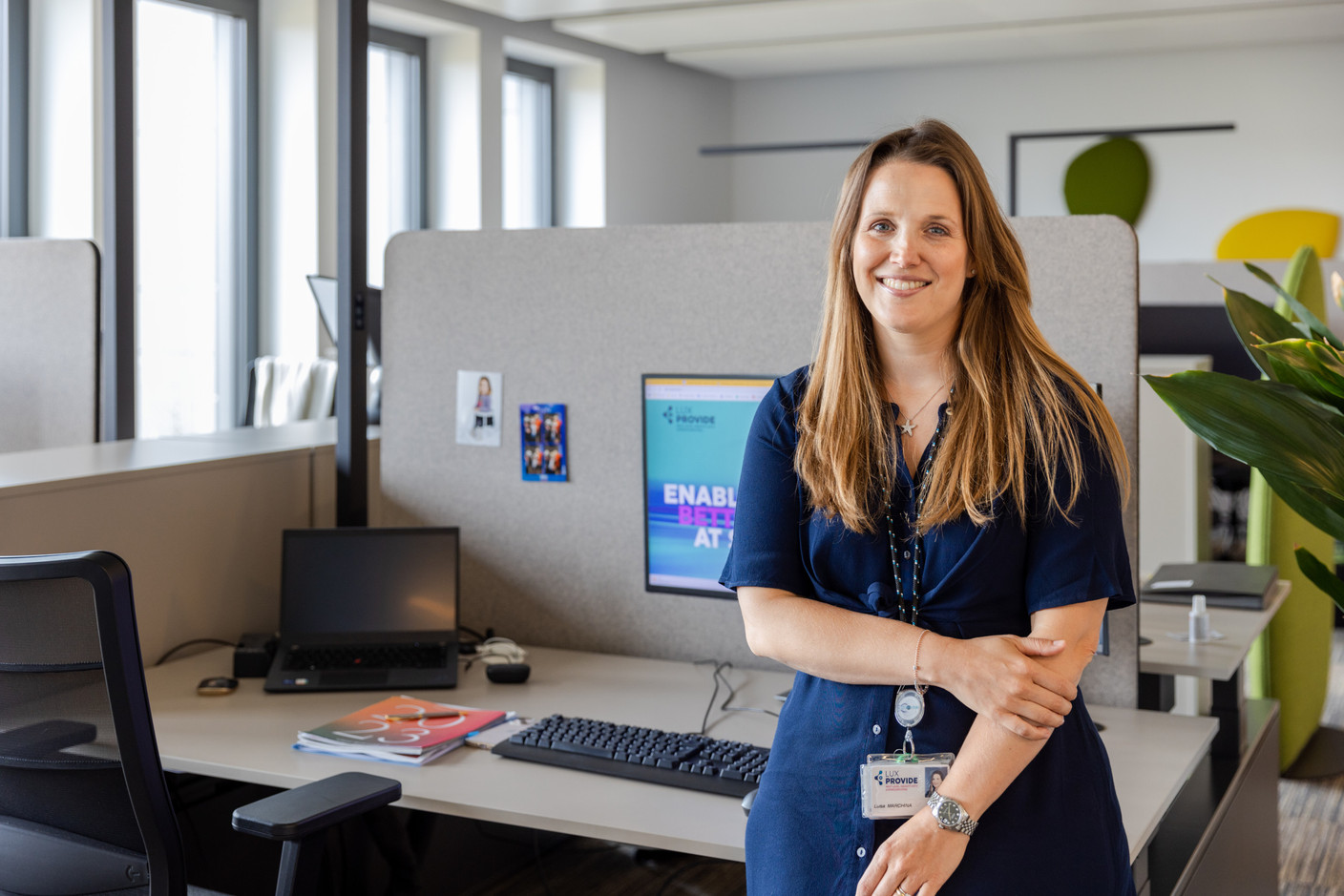 Luisa Marchina, dans son bureau, chez LuxProvide. Romain Gamba