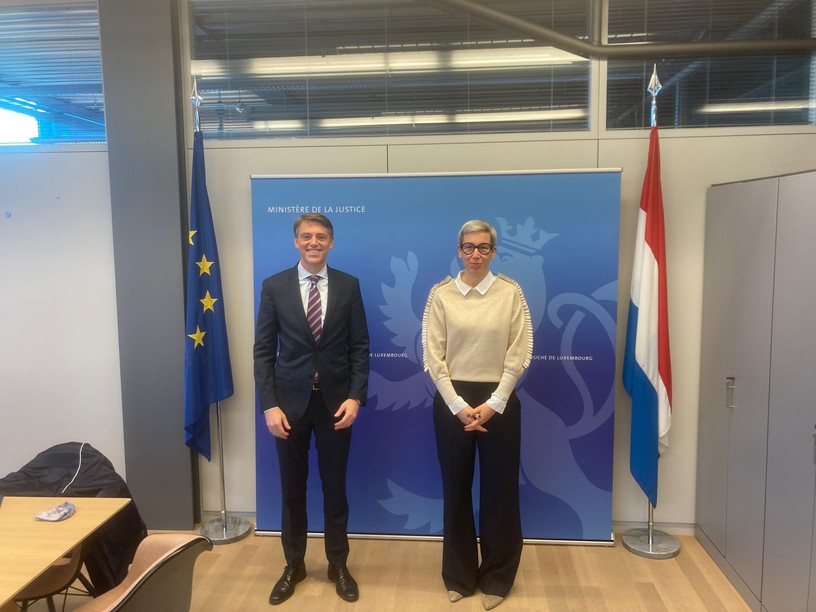 (l-r) Casey Mace, Chargé d'Affaires, United States Embassy in Luxembourg; Sam Tanson, Minister of Justice MJUST
