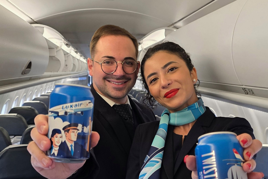 Twisted Cat’s Dudelanger Pils – Altitude Edition can be found on a Luxair flight heading to your favourite destination Photo: Luxair