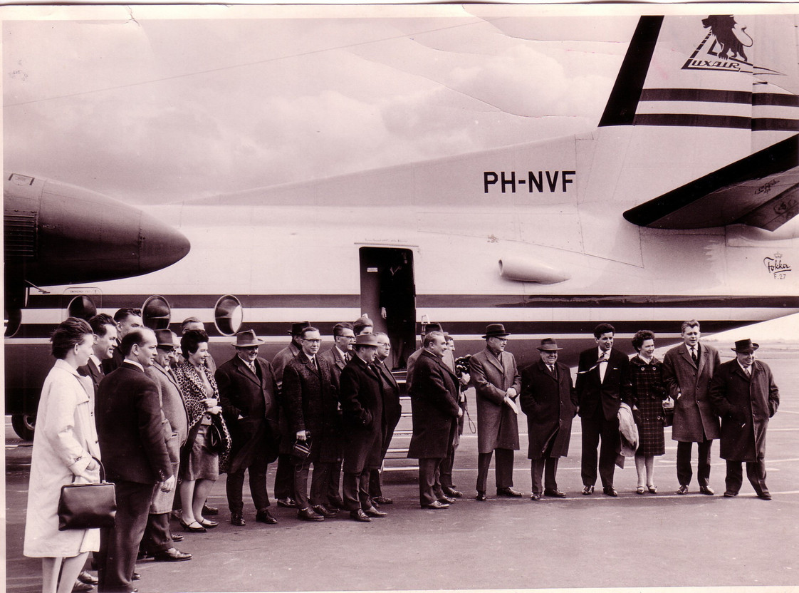 On 31 March 1962, Luxairflew its first commercial flight from Findel to Paris. It was a first in more ways than one. Luxair had obtained the prototype of the F27 Fokker. Photo: LuxairGroup