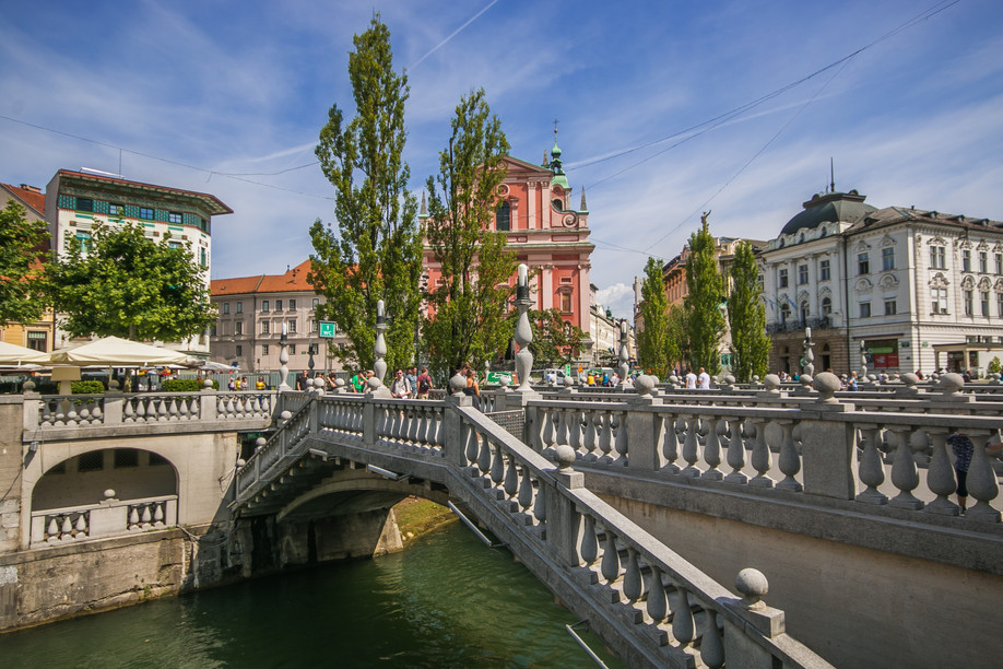 The Tromostovje, or Triple Bridge, is one of the best-known landmarks in Ljubljana, soon to be served by Luxair. Photo: Shutterstock