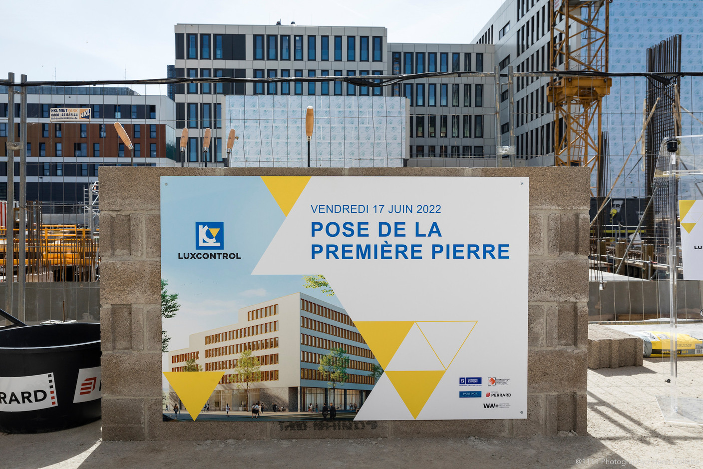 Luxcontrol has laid the foundation stone of its future headquarters in Belval. (Photo: 1111 Photography/Henri Collette)