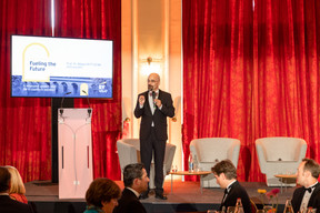 Mikael Petitjean (UC Louvain) gave a keynote speech at a gala dinner to launch EY Luxembourg's 2023 attractiveness survey, held at the Cercle Cité on 15 June. Photo: Romain Gamba/Maison Moderne