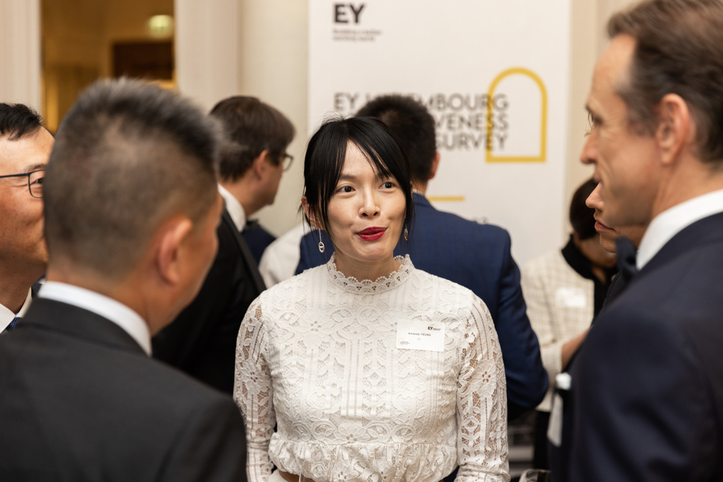 Amanda Yeung (EY Luxembourg) at a gala dinner to launch EY Luxembourg's 2023 attractiveness survey, held at the Cercle Cité on 15 June. Photo: Romain Gamba/Maison Moderne