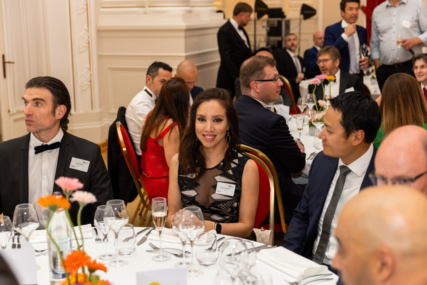 Vincent Remy (EY Luxembourg) and Florence Grange (Pictet) at a gala dinner to launch EY Luxembourg's 2023 attractiveness survey, held at the Cercle Cité on 15 June. Photo: Romain Gamba/Maison Moderne