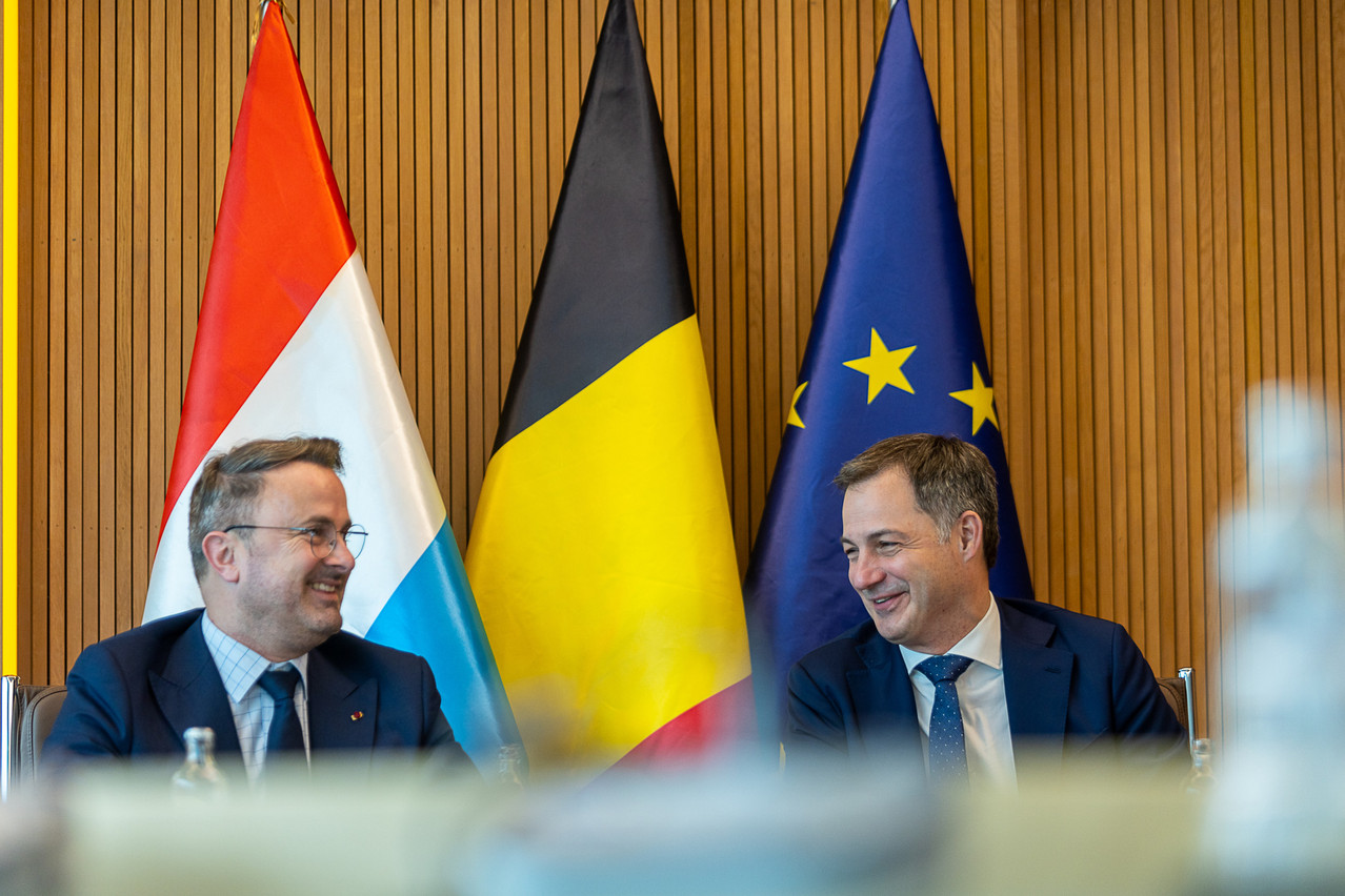 Prime Minister Xavier Bettel (DP) exchanged views with his Belgian counterpart, the Flemish liberal Alexander De Croo, 29 March 2023. Photo: SIP