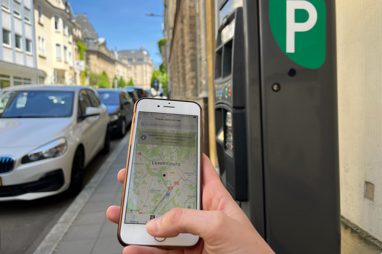 The Indigo Neo application will allow people to pay for parking in Luxembourg City from Thursday 1 June. Photo: Mathilde Obert / Maison Moderne