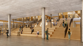 A vast atrium will encourage exchanges between students from different disciplines. Illustrations: STDM