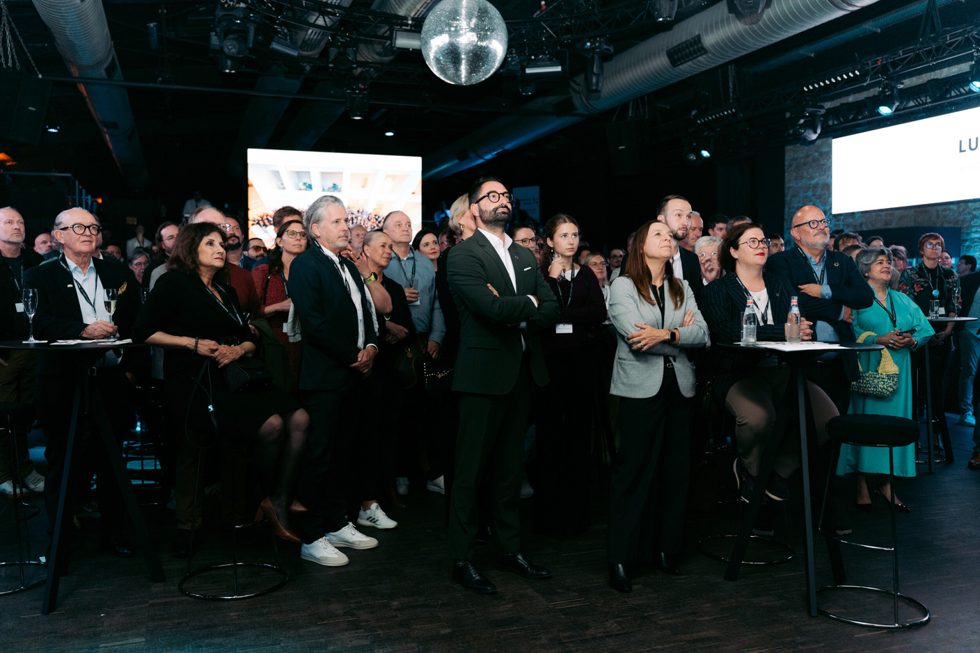 In the middle of the front row: Éric Thill, minister for Culture and minister of State for Tourism, and Stéphanie Obertin, minister for Digitalisation and minister for Research and Higher Education. (Photo: Meco)