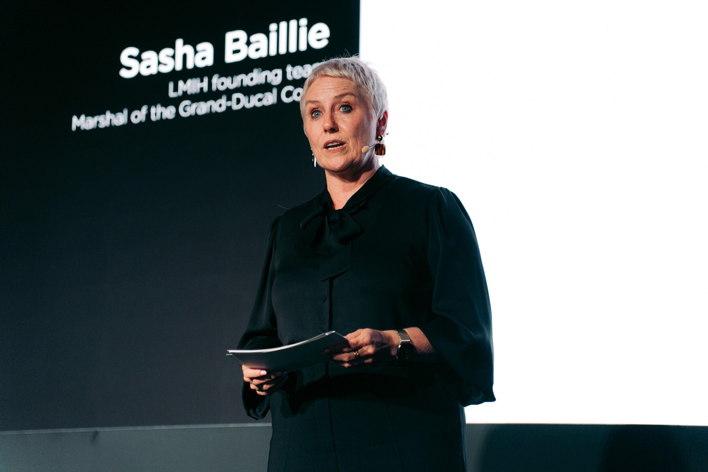 Sasha Baillie, co-founder of ‘Luxembourg – let’s make it happen’ and marshal of the Court. (Photo: Meco)