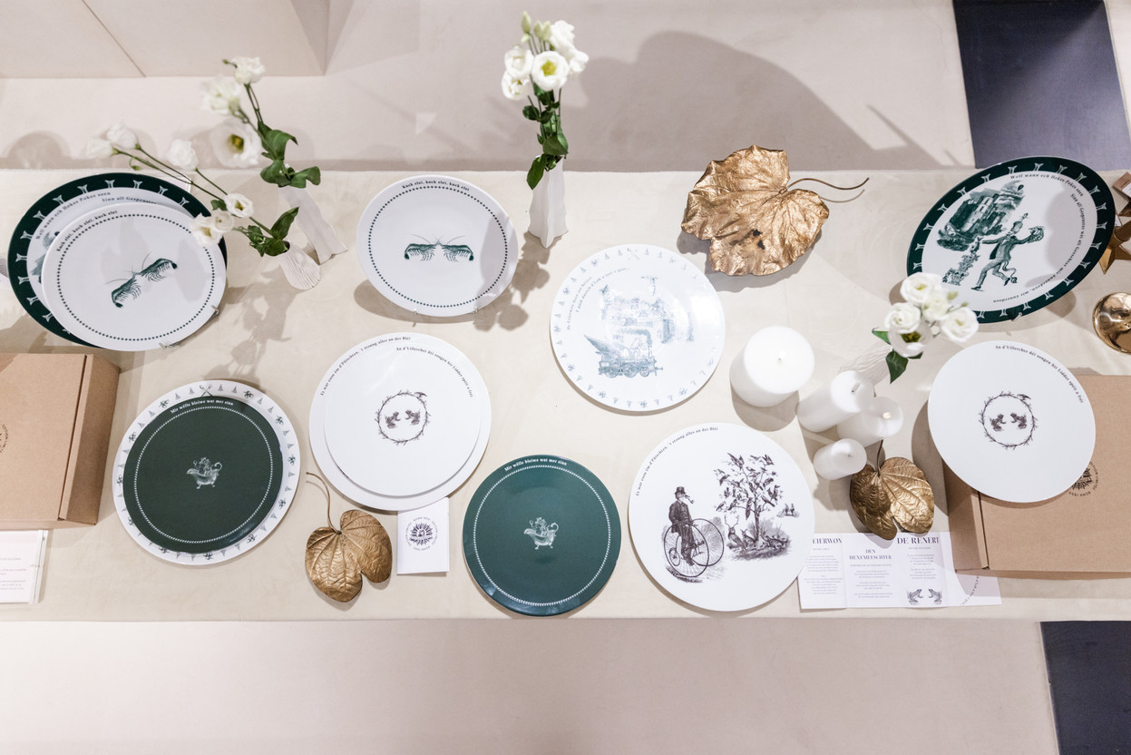 Monogram has signed a collection of plates published by Bonn, the theme of which is Luxembourg literature. (Photo: Romain Gamba/Maison Moderne)