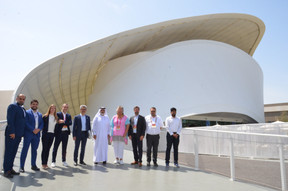 Official photo in front of the Luxembourg pavilion in Dubai. (Photo: Metaform Architects)