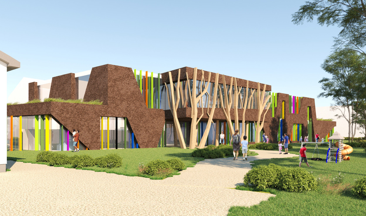 Projet à haute technicité de brise-soleil en profil aluminium orientable motorisé bientôt installé sur la future école et maison relais à Howald. (Photo: XXA architecture)