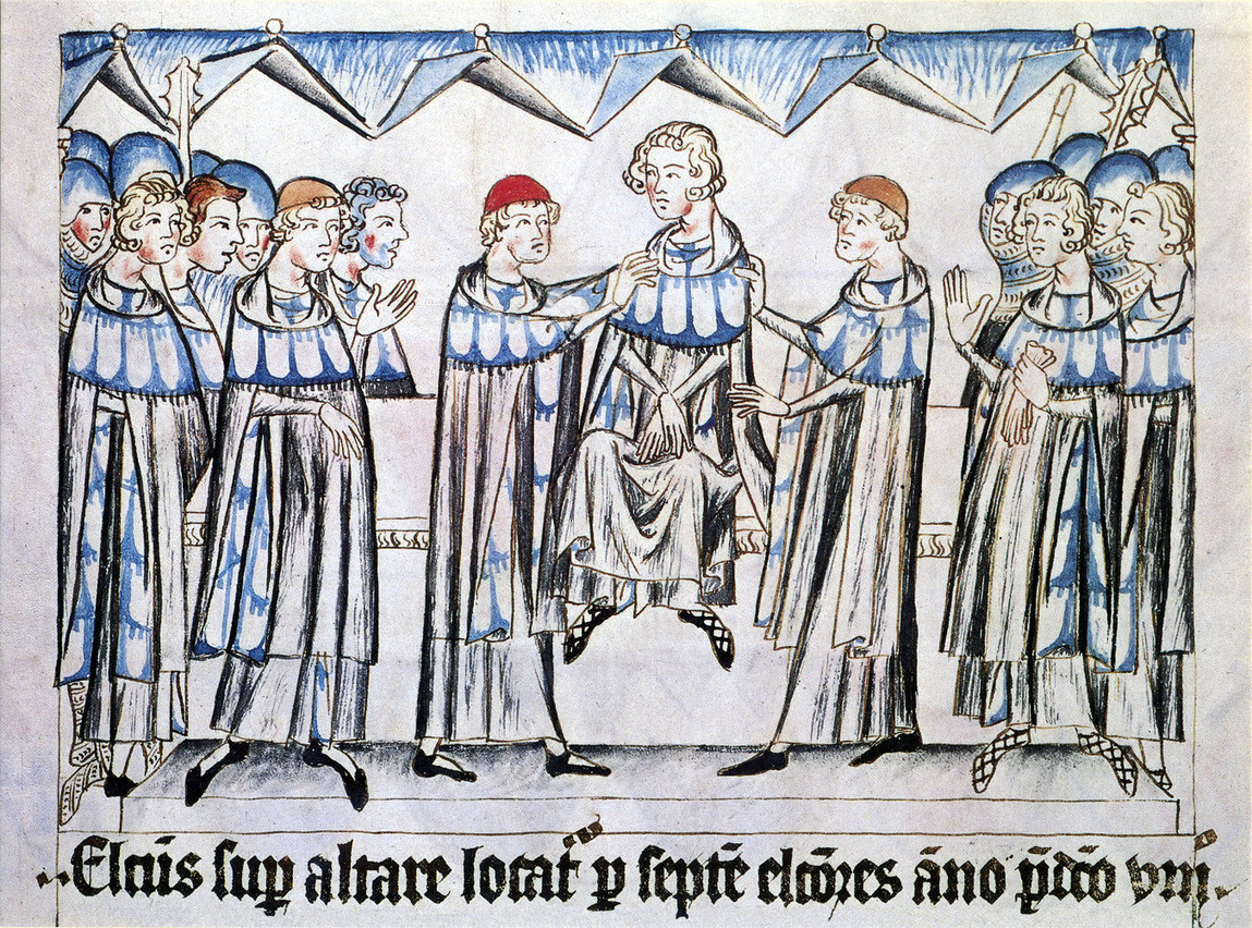 Le roi Henri VII lors de son élection à Francfort en 1308. Extrait du Codex Balduini Trevirensis.  (Illustration: Landeshauptarchiv Koblenz)