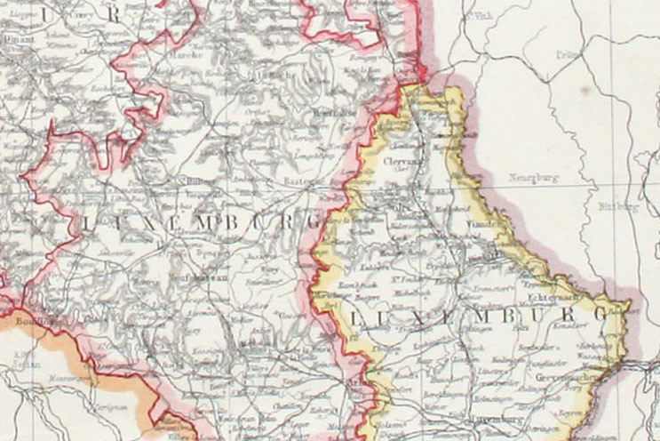 Les deux Luxembourg, extrait d’une carte, collection Lëtzebuerg City Museum. (Photo: Lëtzebuerg City Museum)