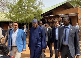 The delegation at the Wadata artisanal village funded by Luxembourg AO