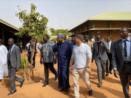 The delegation at the Wadata artisanal village funded by Luxembourg AO
