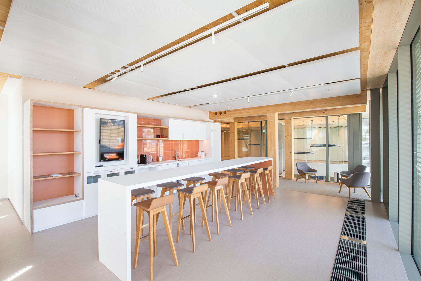 There are kitchens on every floor. Photo: Bâloise