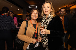 Catherine Trapani (United International Management) and Laurence Tani (Transforme) at the Paperjam Club’s 10x6 event on Luxembourg’s financial centre in 2035, held at the Kinépolis Kirchberg, 19 November 2024. Photo: Eva Krins/Maison Moderne