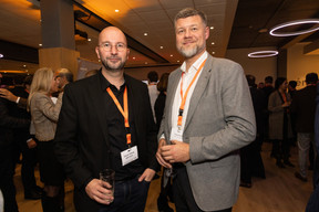 David Determe (pairtopair) and Bogdan Banice (Banice Architects) at the Paperjam Club’s 10x6 event on Luxembourg’s financial centre in 2035, held at the Kinépolis Kirchberg, 19 November 2024 Photo: Eva Krins/Maison Moderne