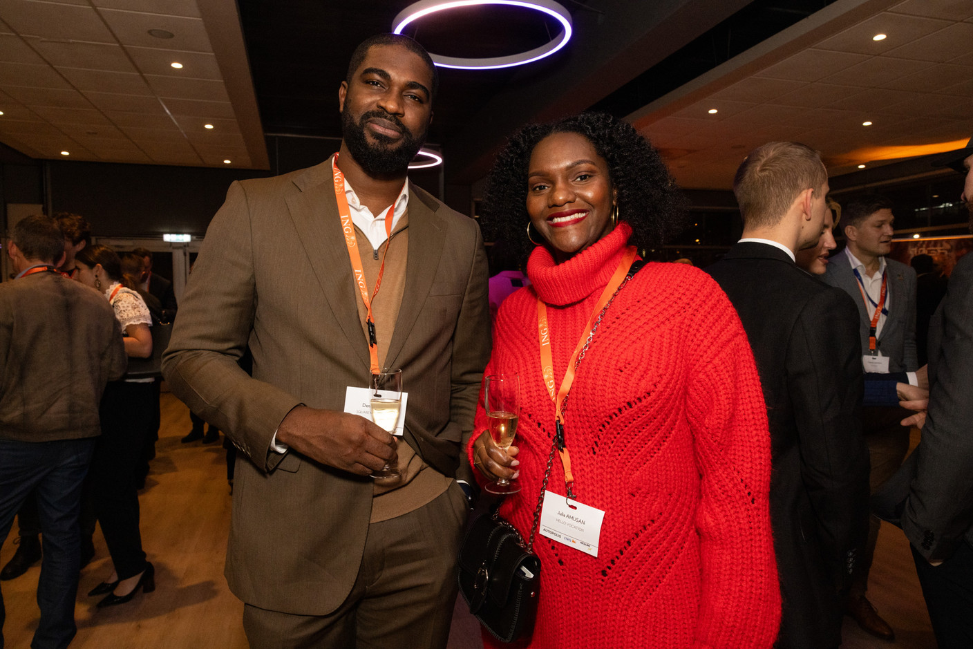 Denis Nsaka (Square Management) and Julia Amusan (Hello Vocation) at the Paperjam Club’s 10x6 event on Luxembourg’s financial centre in 2035, held at the Kinépolis Kirchberg, 19 November 2024. Photo: Eva Krins/Maison Moderne