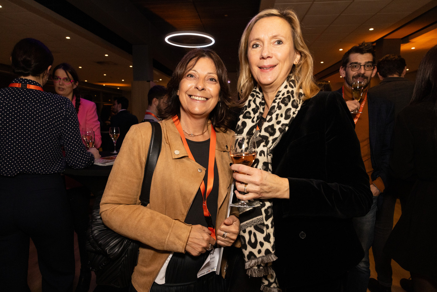Catherine Trapani (United International Management) and Laurence Tani (Transforme) at the Paperjam Club’s 10x6 event on Luxembourg’s financial centre in 2035, held at the Kinépolis Kirchberg, 19 November 2024. Photo: Eva Krins/Maison Moderne