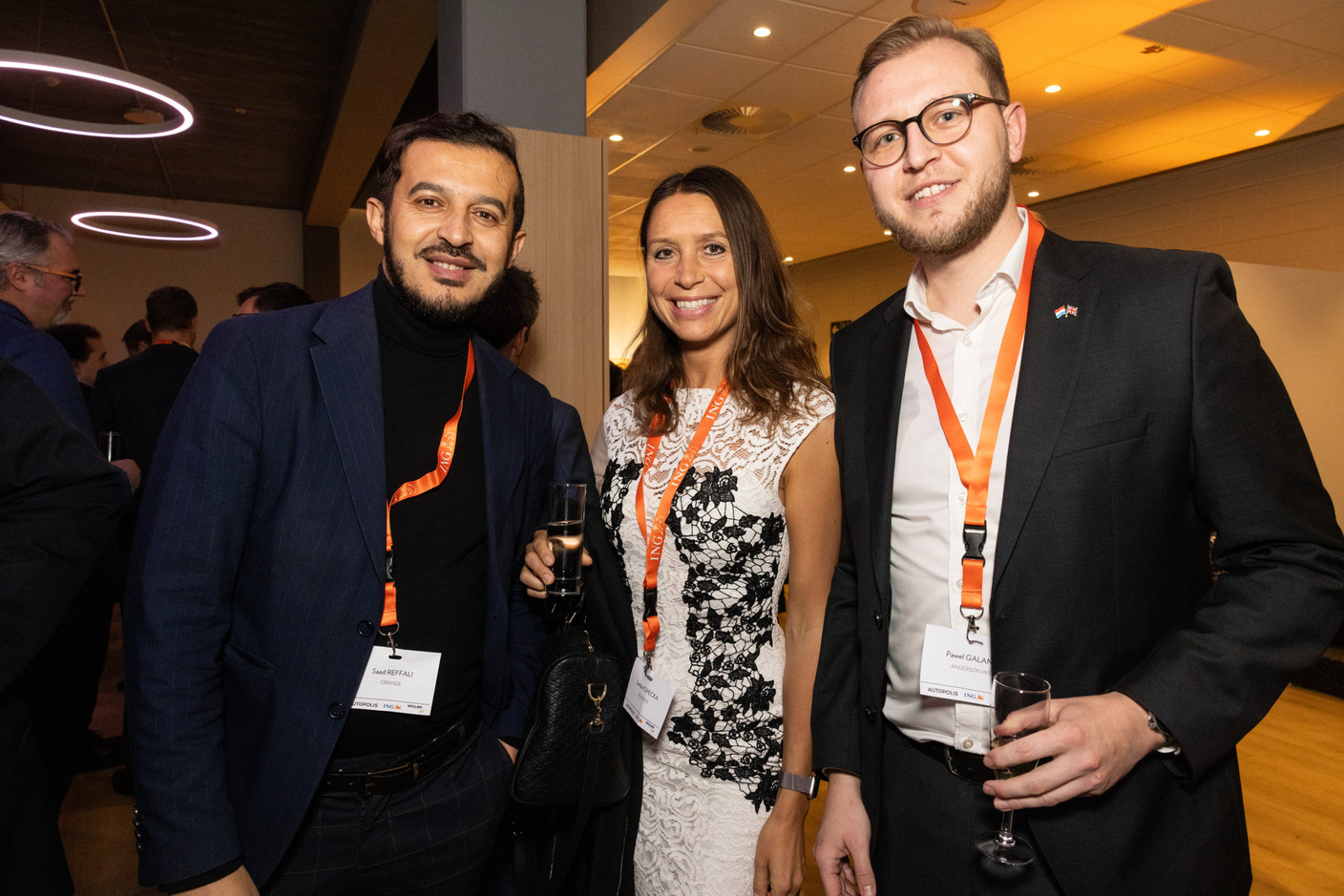 Saad Reffali (Orange), Lenka Kopecka (Allfunds) and Pawel Galanty (Anderson Wise) at the Paperjam Club’s 10x6 event on Luxembourg’s financial centre in 2035, held at the Kinépolis Kirchberg, 19 November 2024. Photo: Eva Krins/Maison Moderne