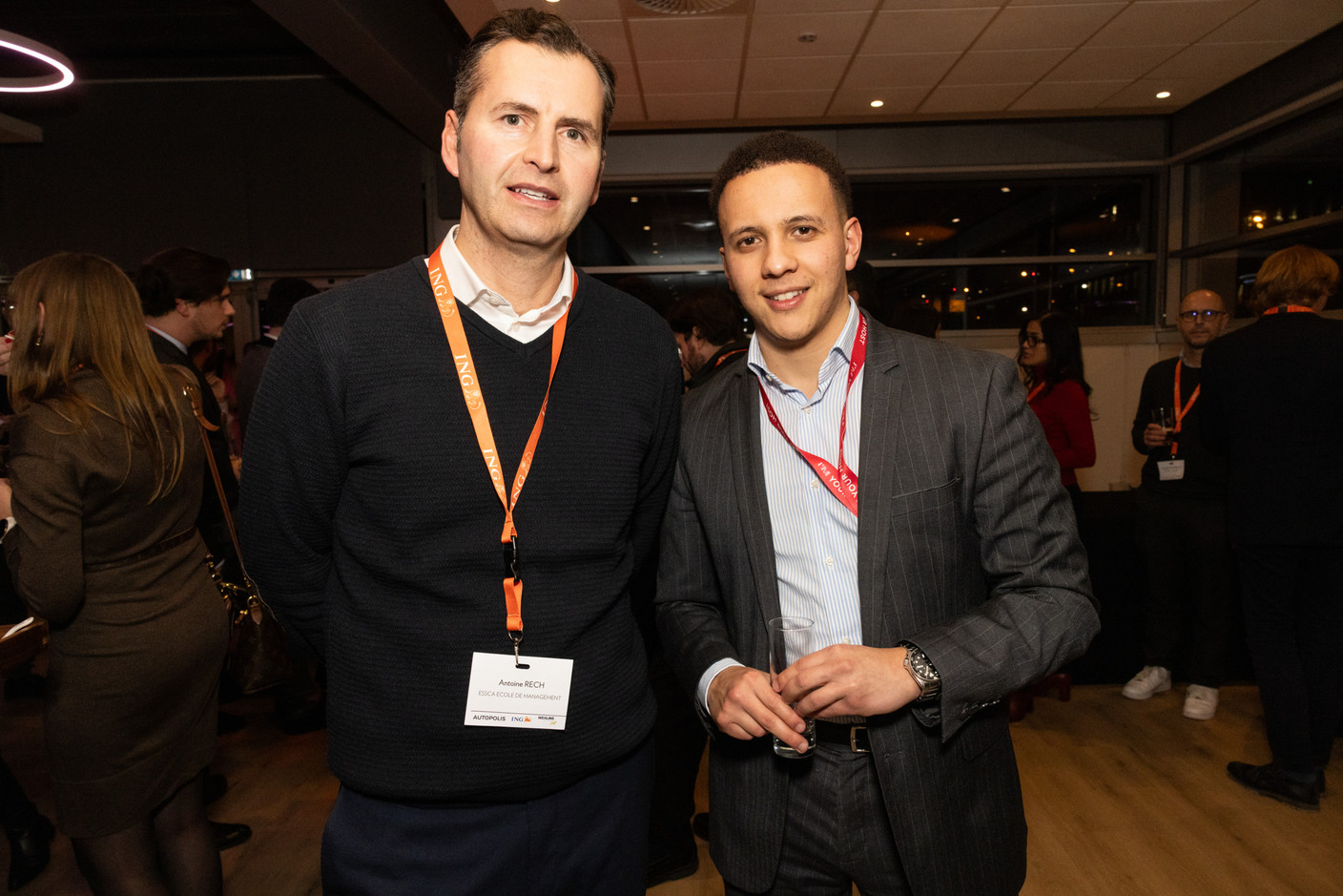 Antoine Rech (ESSCA Luxembourg) and Ryane Charchour (Maison Moderne) at the Paperjam Club’s 10x6 event on Luxembourg’s financial centre in 2035, held at the Kinépolis Kirchberg, 19 November 2024. Photo: Eva Krins/Maison Moderne
