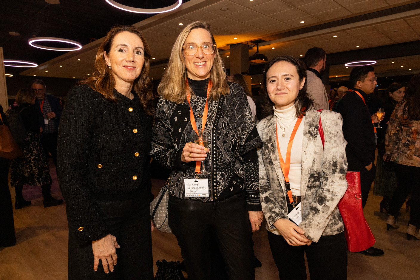 Isabelle Delas (Luxflag), Hermine de Beauregard (Amazon) and Natia Jeiranashvili (University of Luxembourg) at the Paperjam Club’s 10x6 event on Luxembourg’s financial centre in 2035, held at the Kinépolis Kirchberg, 19 November 2024. Photo: Eva Krins/Maison Moderne