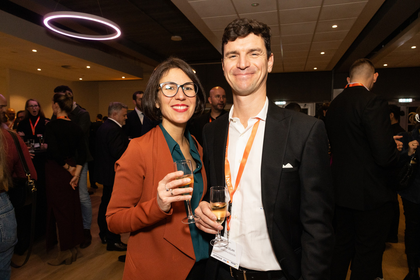 Nicoletta Centofanti (Luxembourg Sustainable Finance Initiative) and Andrea Selan (Schroeder & Associés) at the Paperjam Club’s 10x6 event on Luxembourg’s financial centre in 2035, held at the Kinépolis Kirchberg, 19 November 2024. Photo: Eva Krins/Maison Moderne