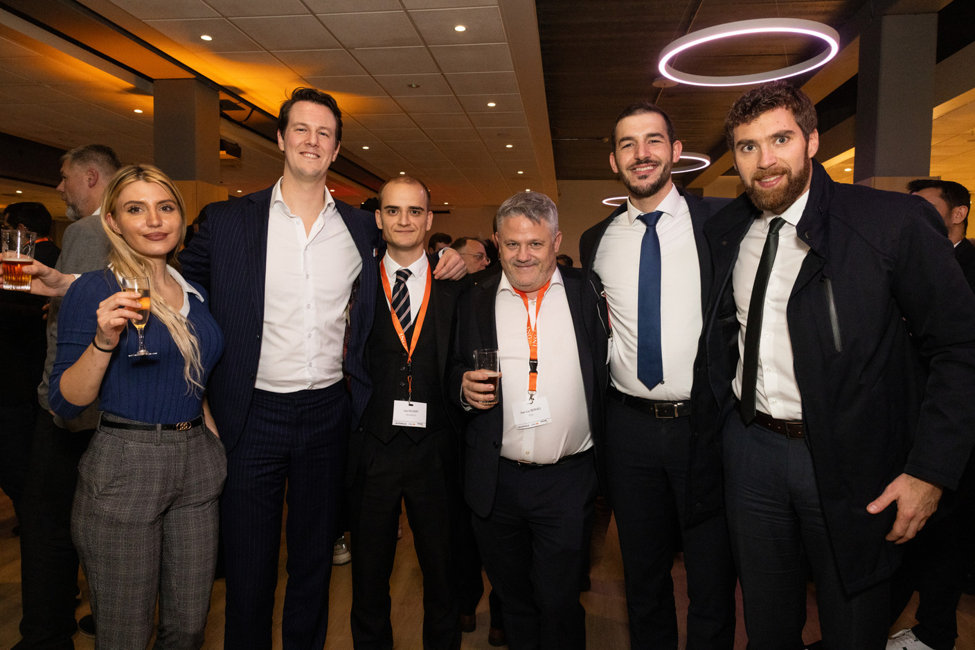 Anastasiya Yankovich (Aztec Group), Gilles Majerus, Lars Hilgert (Spuerkeess), Jean-Luc Bermes (BCEE), Thierry Abdiu (Spuerkeess) and Yannick Fürpass (Spuerkeess). Photo: Eva Krins/Maison Moderne