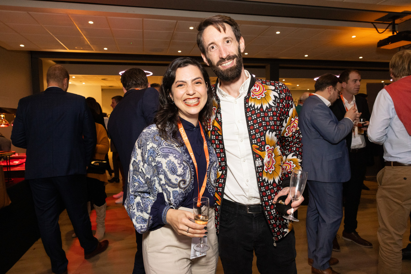 Shia Rafael and Simon Schwall (OKO) at the Paperjam Club’s 10x6 event on Luxembourg’s financial centre in 2035, held at the Kinépolis Kirchberg, 19 November 2024. Photo: Eva Krins/Maison Moderne