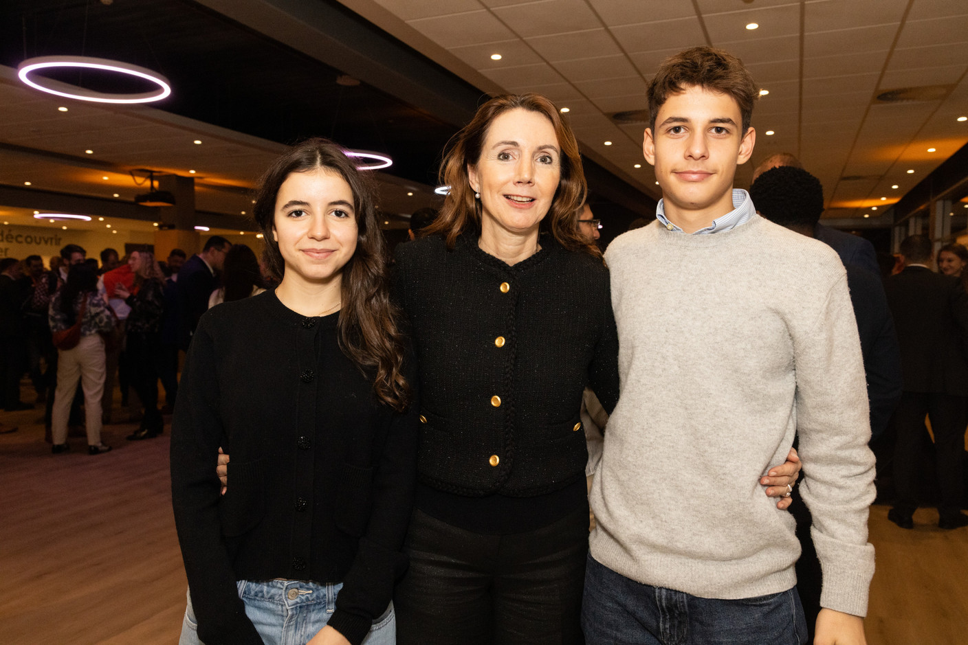 Agata Clary, Isabelle Delas (Luxflag) and Filippo Clary at the Paperjam Club’s 10x6 event on Luxembourg’s financial centre in 2035, held at the Kinépolis Kirchberg, 19 November 2024. Photo: Eva Krins/Maison Moderne