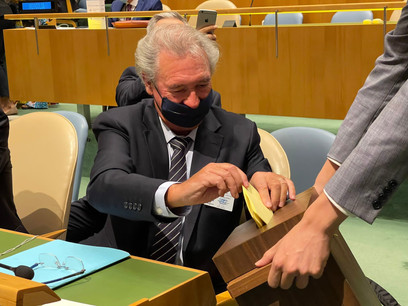 Jean Asselborn a voté lors de l’élection des nouveaux membres du Conseil des droits de l’Homme des Nations unies. Le Luxembourg a obtenu son siège avec 180 voix. (Photo: MAEE)