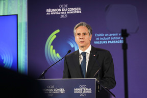 Antony Blinken, Secretary of State of the United States of America and chair of the ministerial-level council meeting SIP/LUC DEFLORENNE