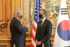 (from l. to r.) Jean Asselborn, Minister for Foreign and European Affairs; Antony Blinken, Secretary of State of the United States of America and Chair of the Council meeting at ministerial level SIP/LUC DEFLORENNE