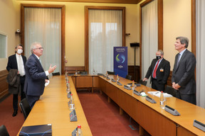 (L-R) Carlo Fassbinder, Director, Tax Directorate, Ministry of Finance; Pierre Gramegna, Minister of Finance; Matt Murray, Senior Bureau Official in the Bureau of Economic and Business Affairs (EB); Jose W. Fernandez, the United States Under Secretary for the Economy, Energy and the Environment SIP/LUC DEFLORENNE