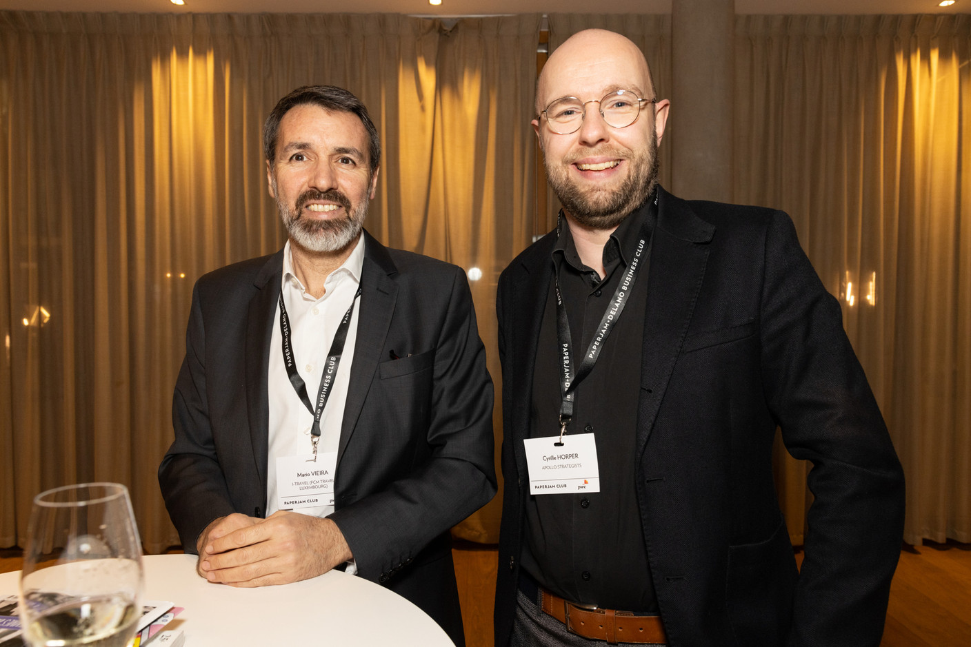 Mario Vieira (I-Travel) and Cyrille Horper (Apollo Strategists) at the “Quel aéroport pour demain?” roundtable, held at PWC Luxembourg, 27 February 2025. Photo: Eva Krins/Maison Moderne