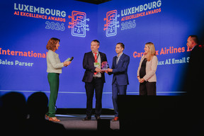In the category “AI Adoption”, the prize went to CargoLux Airlines International for its analytical tool, the “Cargolux AI Email Sales Parser”. (Photo: Julian Pierrot/Paperjam)