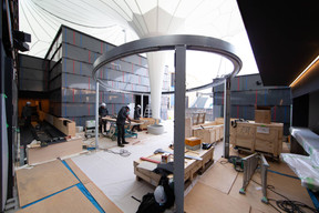 Inside the pavilion, the scenography is currently being installed. Photo: GIE Luxembourg@Expo2025Osaka