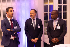 Tiago Caldeira (Kroll), Enguerran de Crémiers (Kroll) and William Niamkey (Duff & Phelps) at the annual general meeting of the Luxembourg Valuation Professionals Association (LVPA), which took place at the Centre Culturel Schéiss on 15 November 2023. Photo: Romain Gamba/Maison Moderne