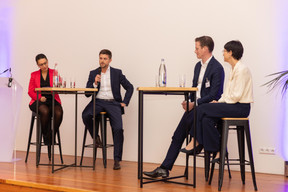 Hind El Gaidi (ICG) moderated a panel with Vic Elsen (CSSF), Jean-Baptiste Leray (Blackstone) and Sophie Dupin (Elvinger Hoss Prussen) at the annual general meeting of the Luxembourg Valuation Professionals Association (LVPA), which took place at the Centre Culturel Schéiss on 15 November 2023. Photo: Romain Gamba/Maison Moderne