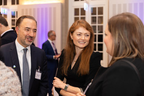 Enguerran de Crémiers (Kroll) and Elena Moisei (EY) at the annual general meeting of the Luxembourg Valuation Professionals Association (LVPA), which took place at the Centre Culturel Schéiss on 15 November 2023. Photo: Romain Gamba/Maison Moderne