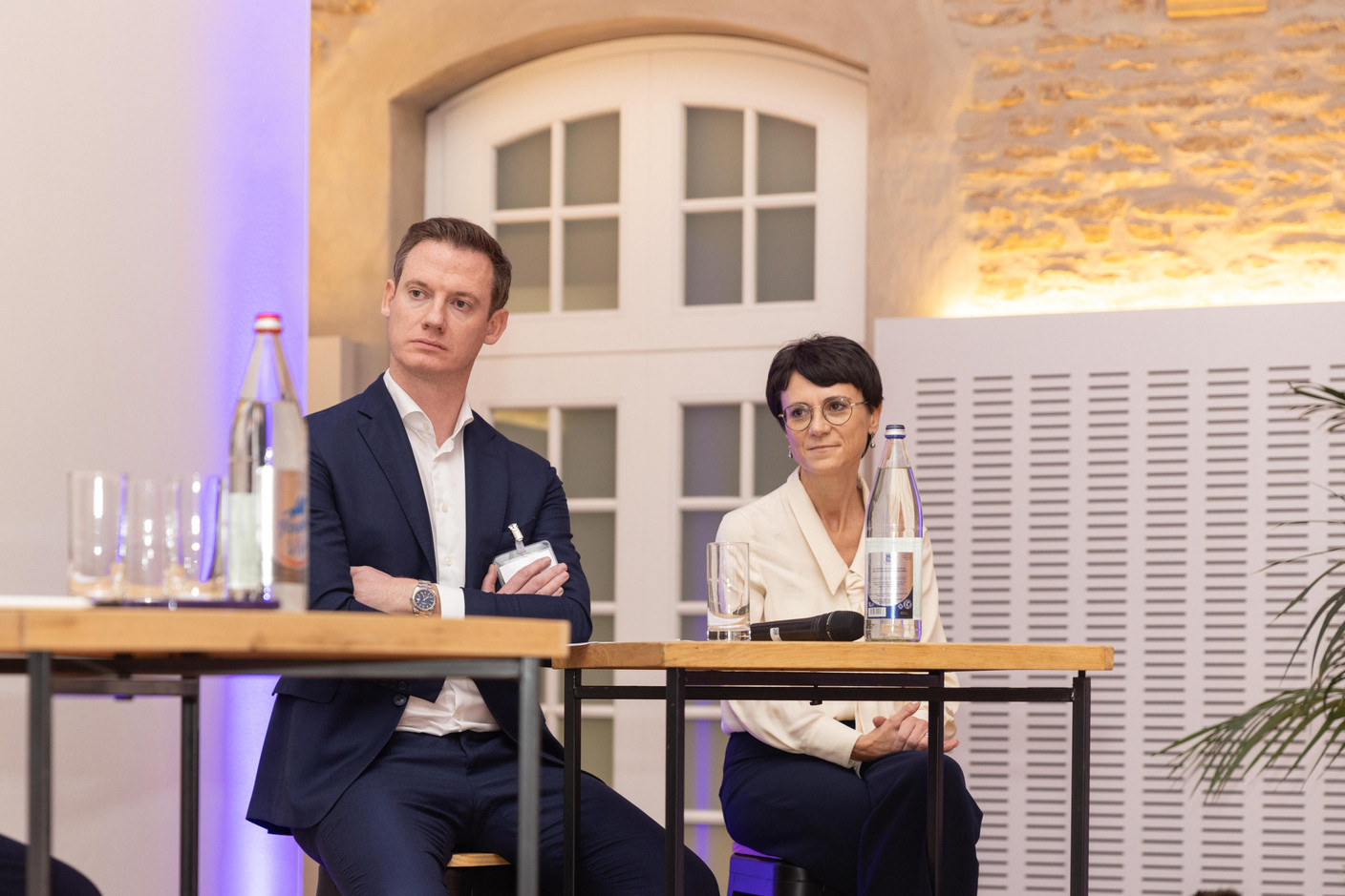 Jean-Baptiste Leray (Blackstone) and Sophie Dupin (Elvinger Hoss Prussen) participated in a panel discussion at the annual general meeting of the Luxembourg Valuation Professionals Association (LVPA). The panel focused on the CSSF’s feedback report on valuation. Photo: Romain Gamba/Maison Moderne