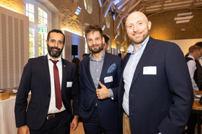 Samir Moussaoui (PWC Luxembourg) and Manuel Schtschepik (Patrizia) at the LVPA’s valuation summit at the Centre Culturel Schéiss, 25 September 2024. Photo: Eva Krins/Maison Moderne