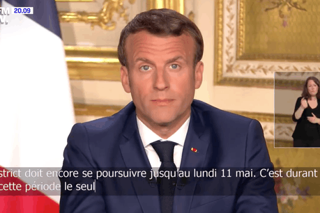 Le président français, Emmanuel Macron, a annoncé des aides aux familles les plus vulnérables et un maintien en confinement des personnes les plus âgées et de celles qui souffrent de maladies chroniques. (Photo: Capture d’écran / BFM TV)