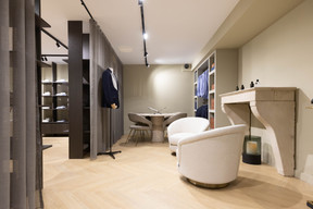 The boutique now has a space dedicated to taking measurements. Photo: Guy Wolff/Maison Moderne